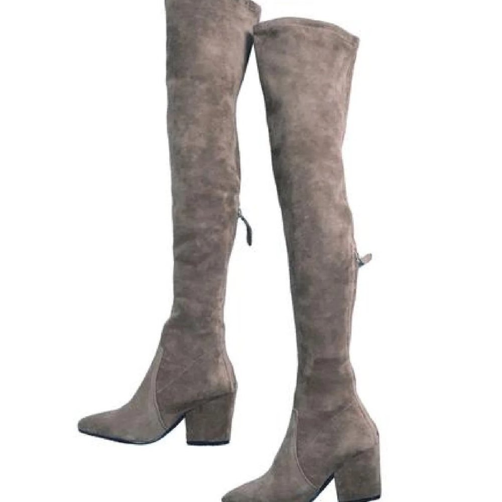 Carina Taupe Suede Over the Knee Boots